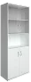 Офисный шкаф для документов высокий полузакрытый со стеклом